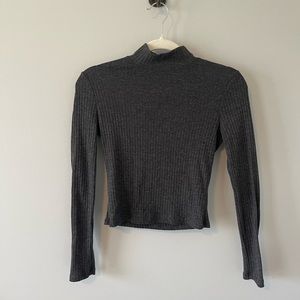 Fitted Knit Mock Neck Sweater